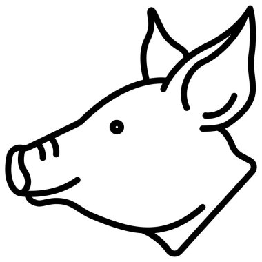 Beyaz arkaplanda domuz hayvanının vektör simgesi