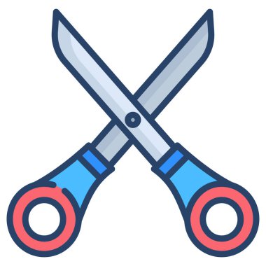 Beyaz arkaplanda basit vektör makas simgesi