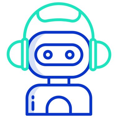 robot. Web simgesi basit illüstrasyon