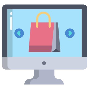 İnternetten alışveriş. Basit resimleme