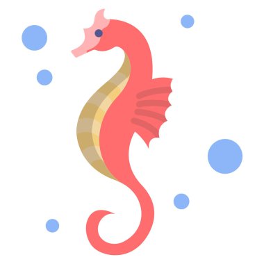 Beyaz arkaplanda basit bir vektör deniz atı simgesi