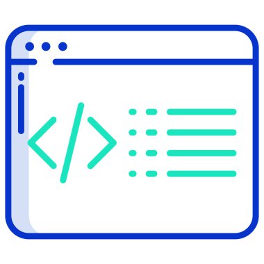 Kodlama. Web simgesi basit illüstrasyon
