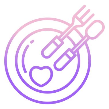 Beyaz arkaplanda basit yemek simgesi izole edildi