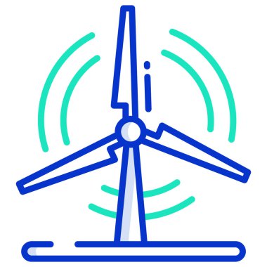 Beyaz arkaplanda rüzgar türbini simgesi