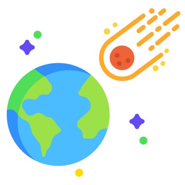 Basit vektör simgesi, göktaşının çizimi