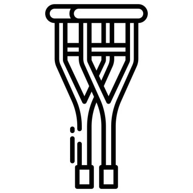 Koltuk değnekleri. Web simgesi basit illüstrasyon