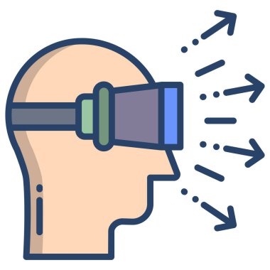 Sanal gözlük vektör çizimine sahip insan yüzü