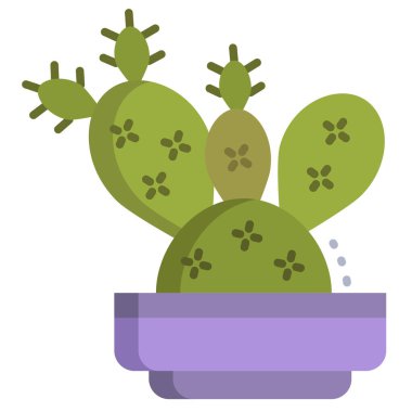 Beyaz arkaplanda izole edilmiş kaktüsün vektör simgesi