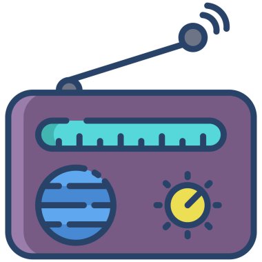 Radyo. Web simgesi basit illüstrasyon 