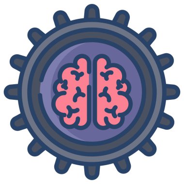 Beyin. Web simgesi basit illüstrasyon