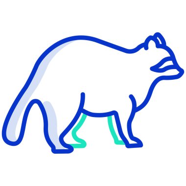 Basit vektör simgesi, Rakun illüstrasyonu 