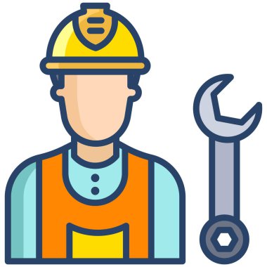 İşçi. Web simgesi basit illüstrasyon