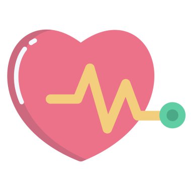 kalp atışı. Web simgesi basit illüstrasyon