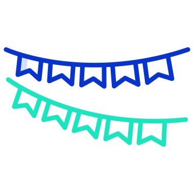 El çizimi bayram kiraz kuşu. Bayrakların doğum günü çelengi. Çocuklar çizim yapar. Beyaz arkaplanda izole vektör illüstrasyonu.