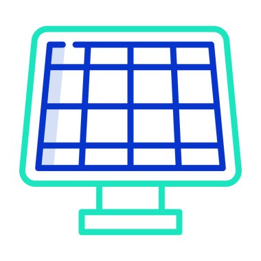 Beyaz arkaplanda basit vektör güneş enerjisi pil simgesi