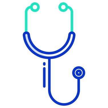 Beyaz arkaplanda steteskopun basit vektör simgesi