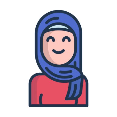 tesettür ikonu vektör illüstrasyon tasarımlı müslüman kadın
