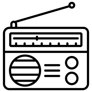 Radyo. Web simgesi basit illüstrasyon 