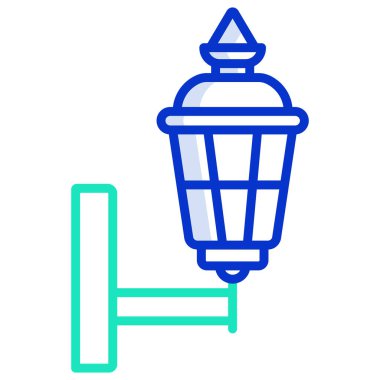 Sokak lambası simgesi, vektör illüstrasyonu