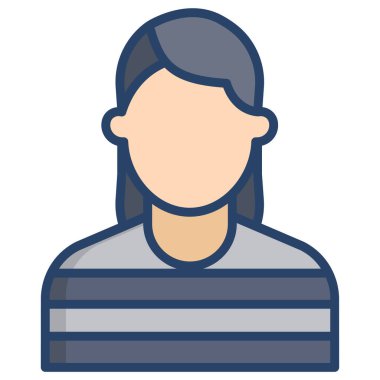 Kadın. Web simgesi basit illüstrasyon