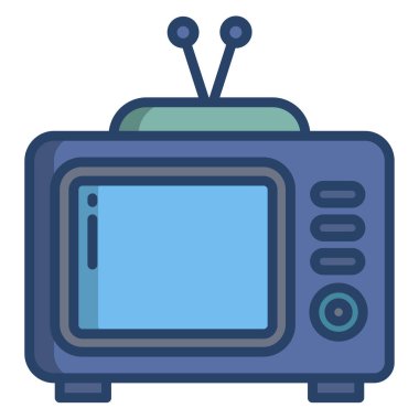 televizyon basit simgesi, vektör çizim