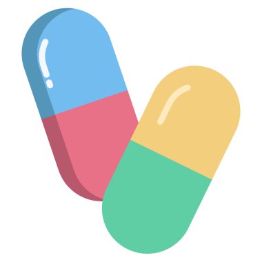 Kapsül. Web simgesi basit illüstrasyon