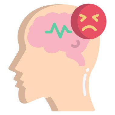 Beyin ve kafa vektör çizimine sahip insan yüzü