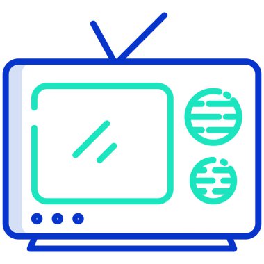 Televizyon. Web simgesi basit illüstrasyon
