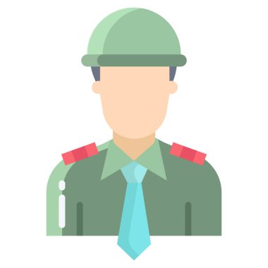 Asker. Web simgesi basit illüstrasyon