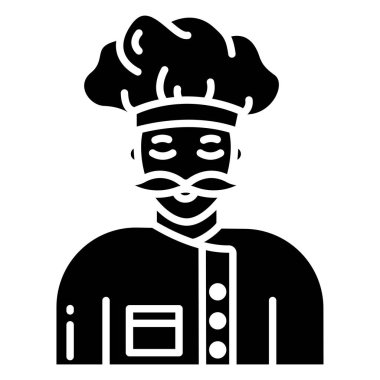 Basit vektör simgesi, erkek fırıncının çizimi