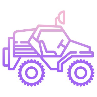 Traktör ikonu. Basit vektör illüstrasyonu.