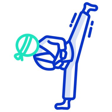 Beyaz arkaplanda tekvando basit vektör simgesi