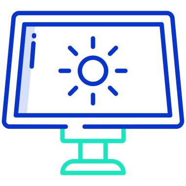 Beyaz arkaplanda basit vektör güneş enerjisi simgesi