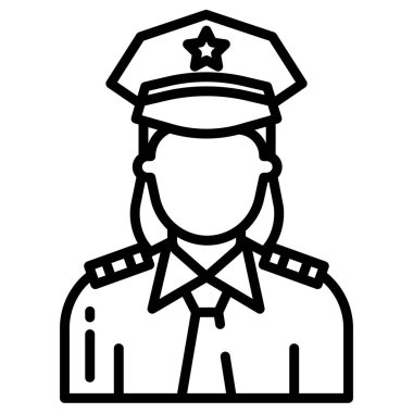 Polis memuru kutsal kişilerin resmi, vektör çizim