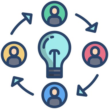 Basit vektör simgesi, Yaratıcı Öğrenme illüstrasyonu