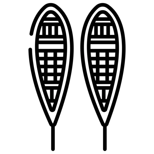 Vector Simple Snowshoes Icono Sobre Fondo Blanco — Archivo Imágenes Vectoriales