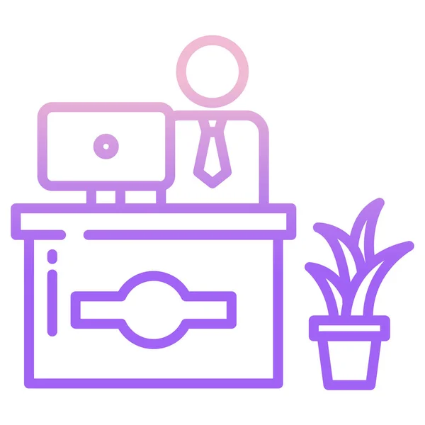 Icono Web Recepcionista Ilustración Simple — Archivo Imágenes Vectoriales