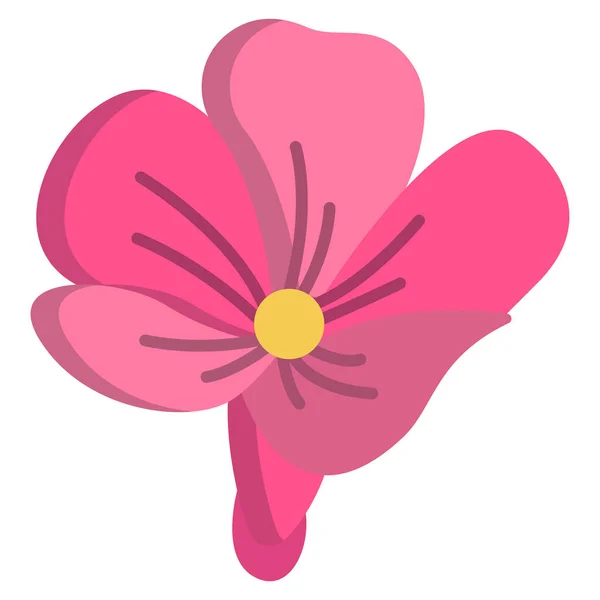 Flor Rosa Con Flores Púrpuras Amarillas Ilustración Vectorial — Vector de stock