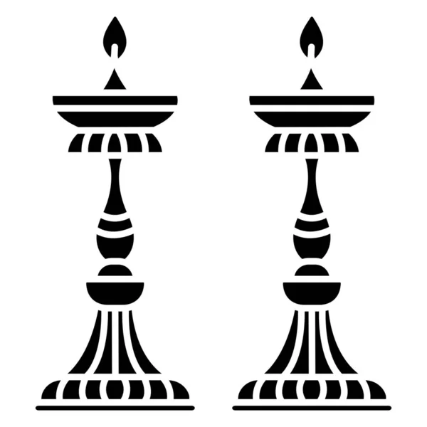 Lamp Pictogram Geïsoleerd Witte Achtergrond — Stockvector