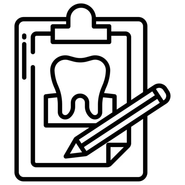 Illustrazione Vettoriale Delle Informazioni Dentali Con Cartella Matita — Vettoriale Stock