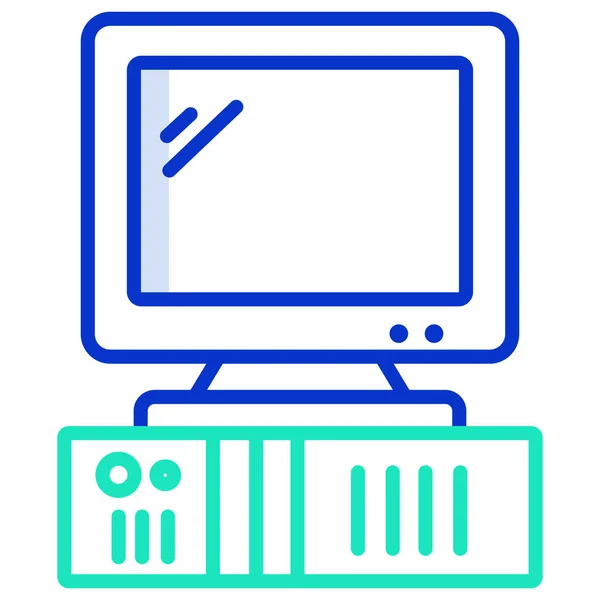 Monitor Computador Ilustração Vetorial Simples —  Vetores de Stock