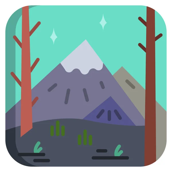 Berge Web Symbol Einfache Illustration — Stockvektor