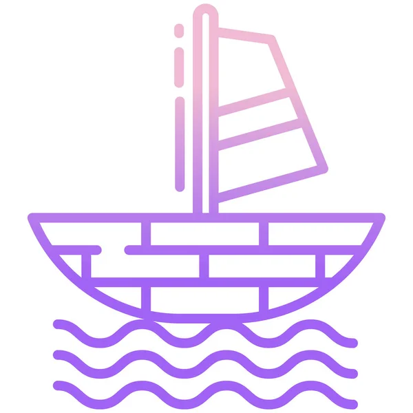 Bateau Icône Web Design Simple — Image vectorielle