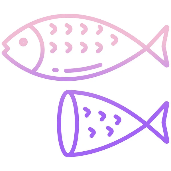 Simple Vector Icon Illustration Fish — Stock Vector