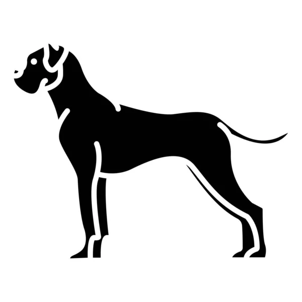 Icono Perro Ilustración Blanco Negro — Archivo Imágenes Vectoriales