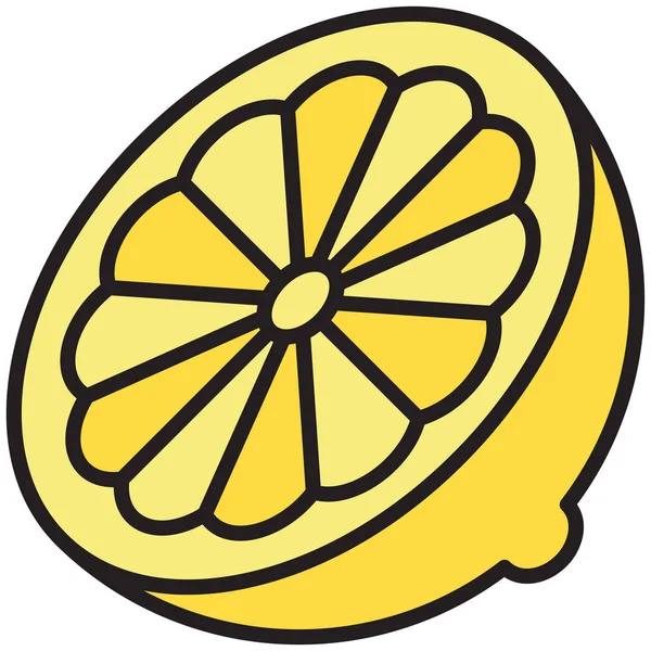 Lemon Ikon Web Ilustrasi Sederhana - Stok Vektor