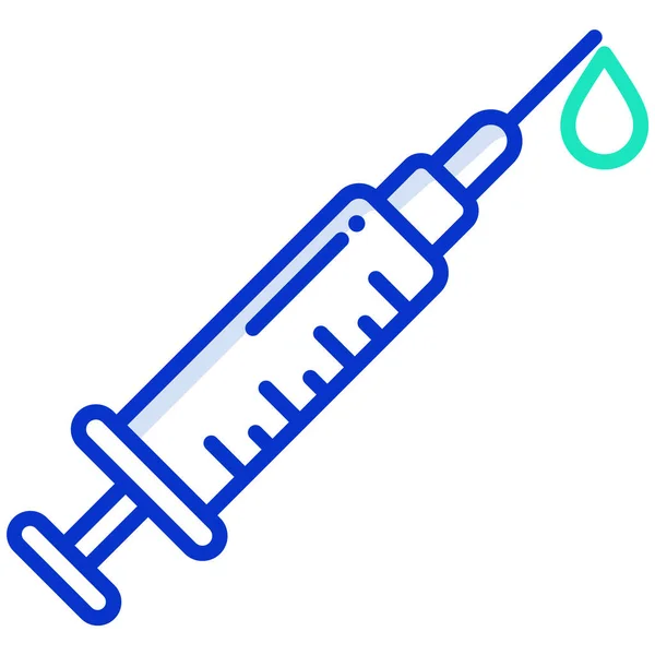 Ikona Strzykawki Vector Lekarze Często Używają Strzykawek Zapobiegania Chorobom Złośliwym — Wektor stockowy
