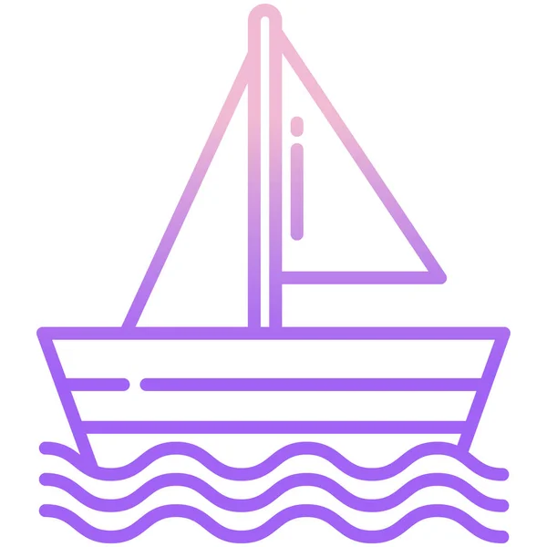 Bateau Icône Web Design Simple — Image vectorielle