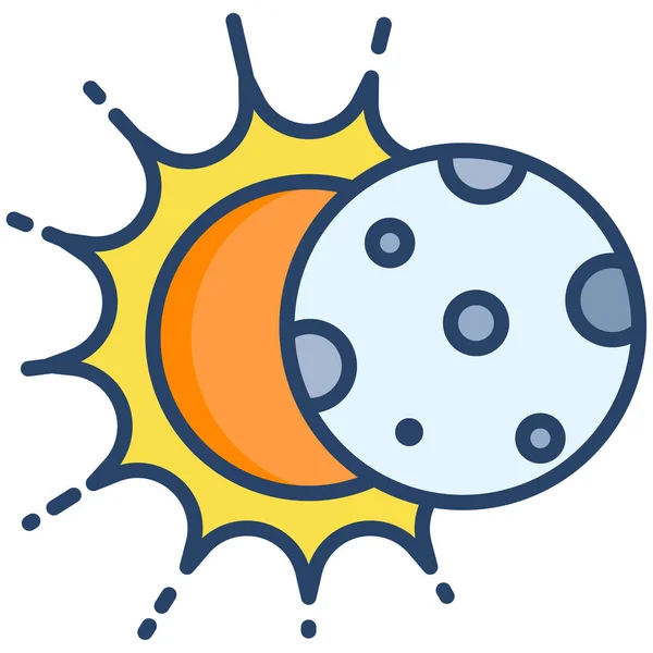 Simple Icono Eclipse Solar Vector Sobre Fondo Blanco — Archivo Imágenes Vectoriales