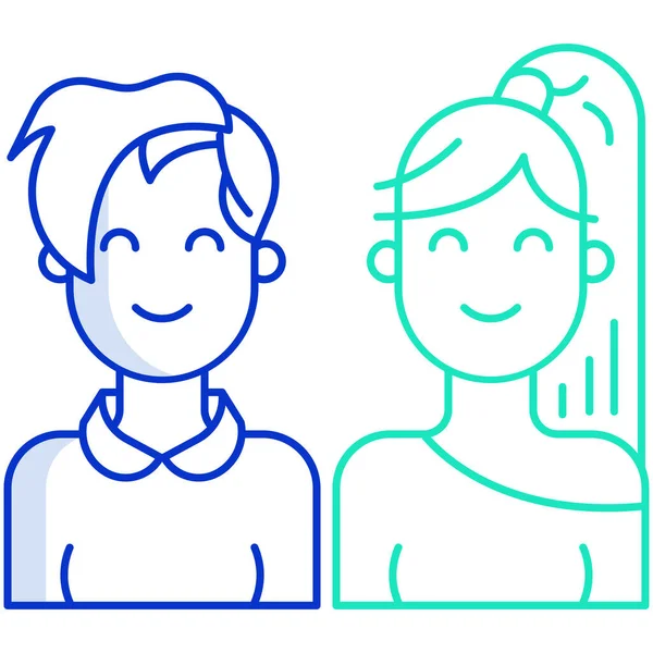 Gente Avatar Icono Dibujos Animados Marca Iconos Vectoriales Femeninos Para — Vector de stock